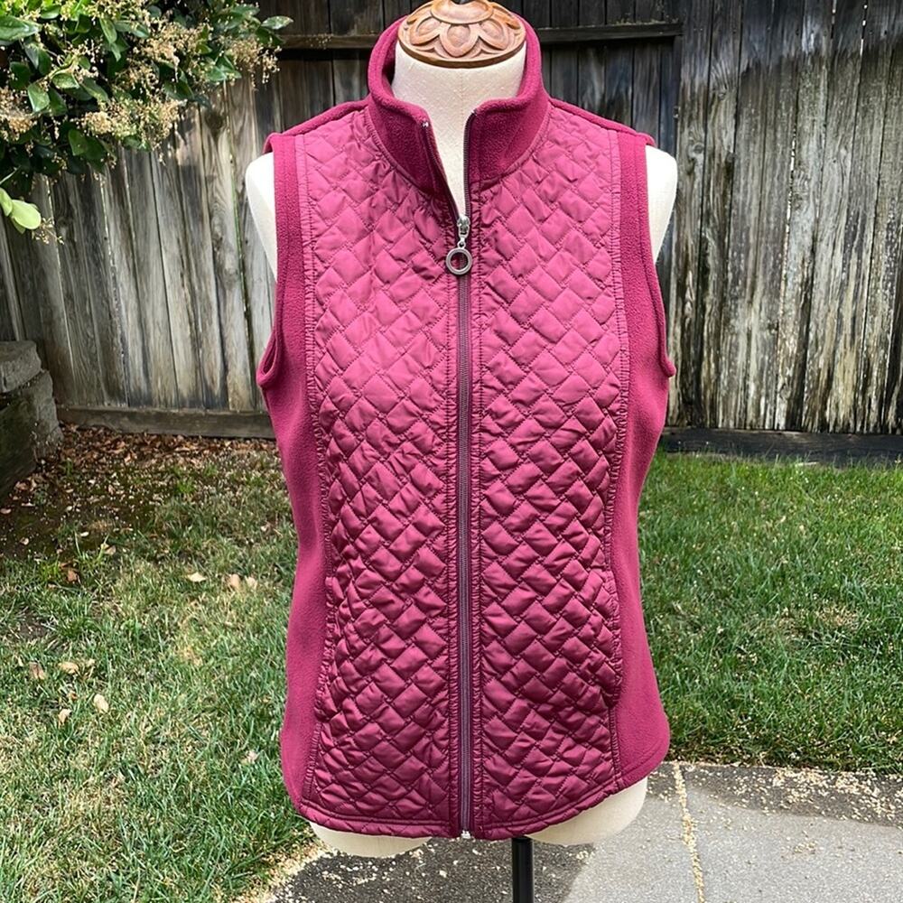 Charlie Paige Puffer Front Fleece Back Vest Small Women's Size Small
